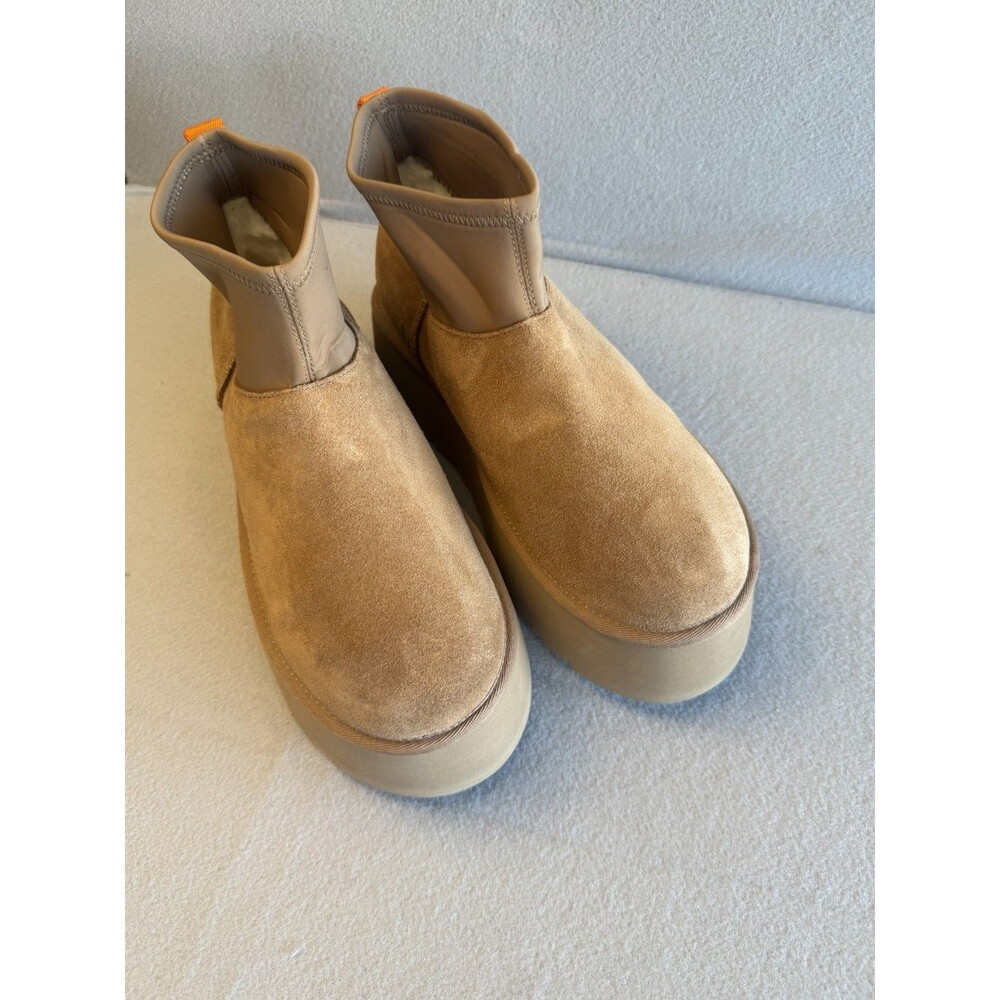 UGG CLASSIC MINI DIPPER PLATFORM CHESTNUT SHEARLING BOOTS US 10 - Picture 3 of 9